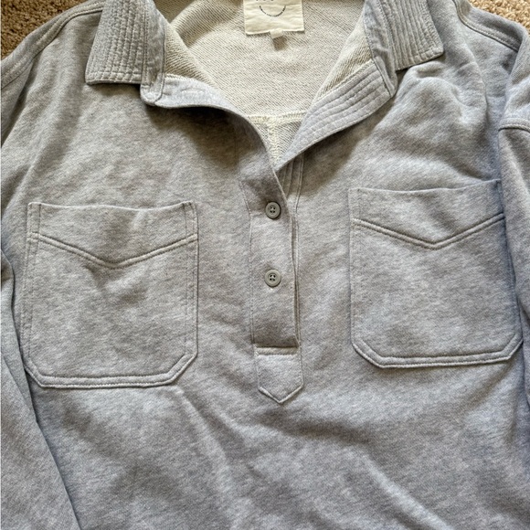 Gray Long Sleeve Polo Shirt - Picture 2 of 4